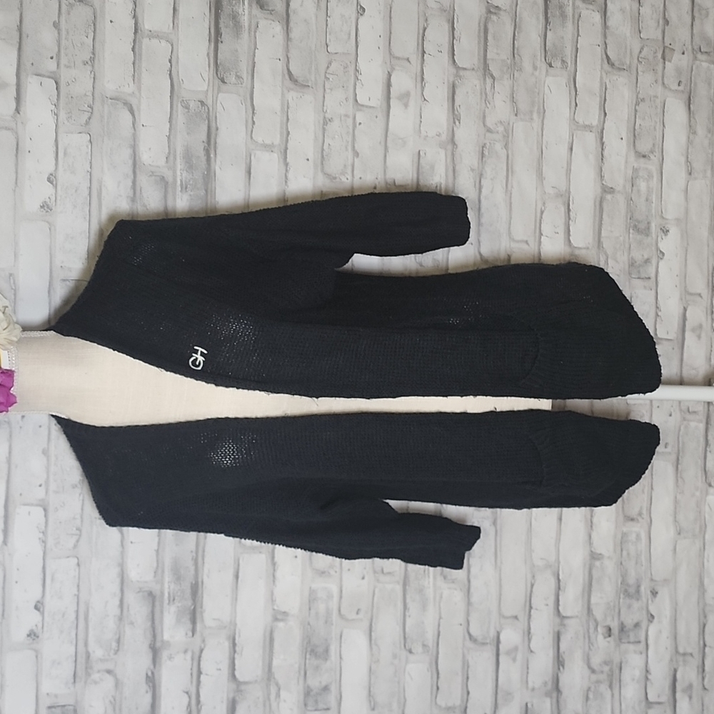 Gilligan Hicks Black Crochet Knit Cardigan